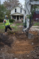 trench outside homeowners home